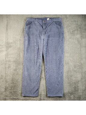 90's Loose Fit Corduroy Pants Mens 38x30 Blue/Gray Casual Straight Leg Leisure